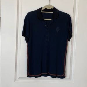 GUCCI navy blue polo short sleeve men’s Small Slim